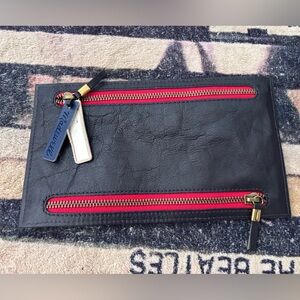Madewell Black and Red wallet clutch